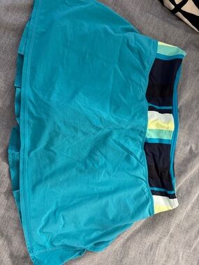 lululemon athletica Teal Skirt with Striped Waistband